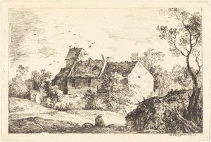 House with a Dovecote in a Rolling Landscape