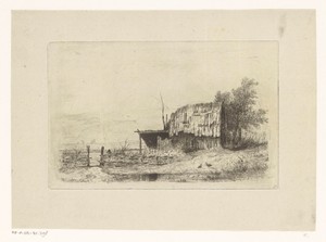 Houten schuur aan de waterkant