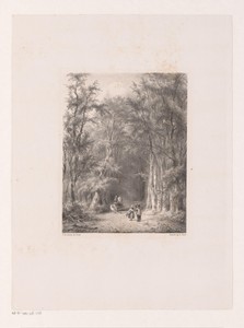 Houtsprokkelaars en ruiter in het bos