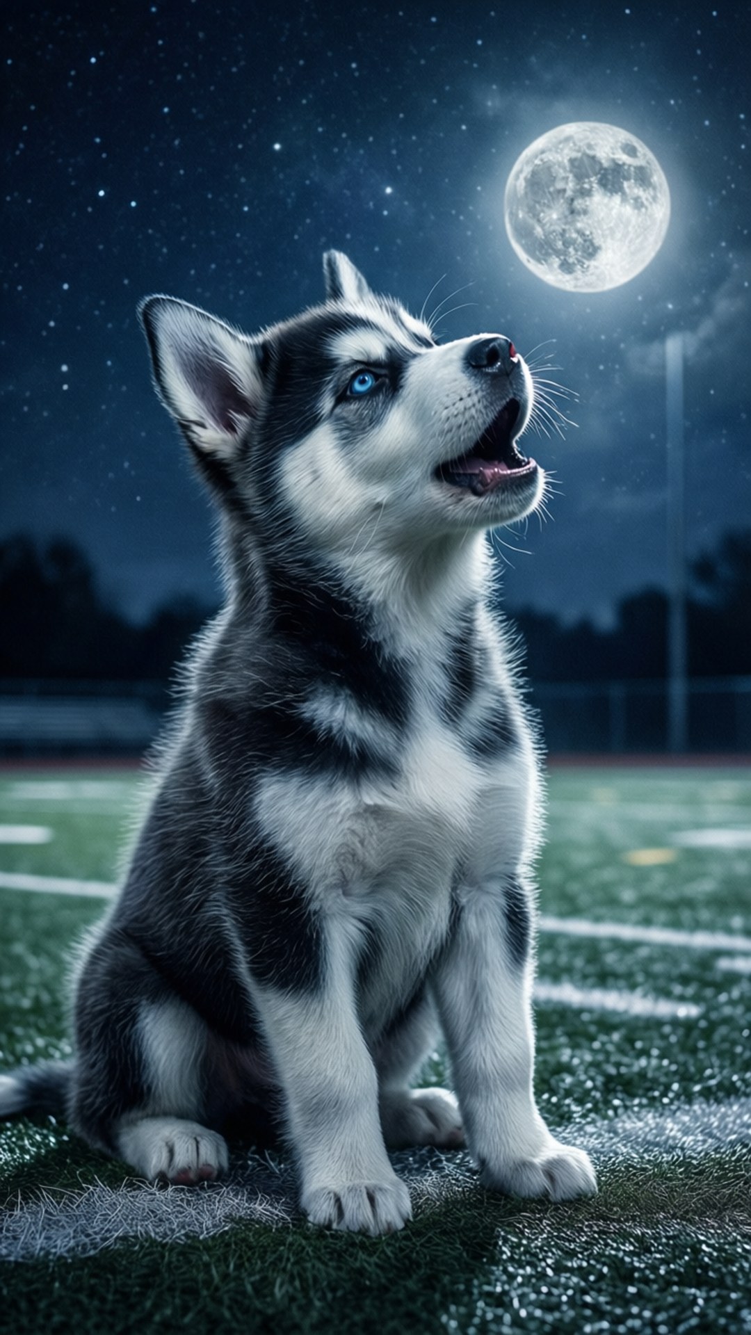 Howling at Moonfield by Wallpapers.art Studio