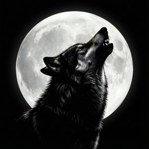 Howling Wolf Silhouette
