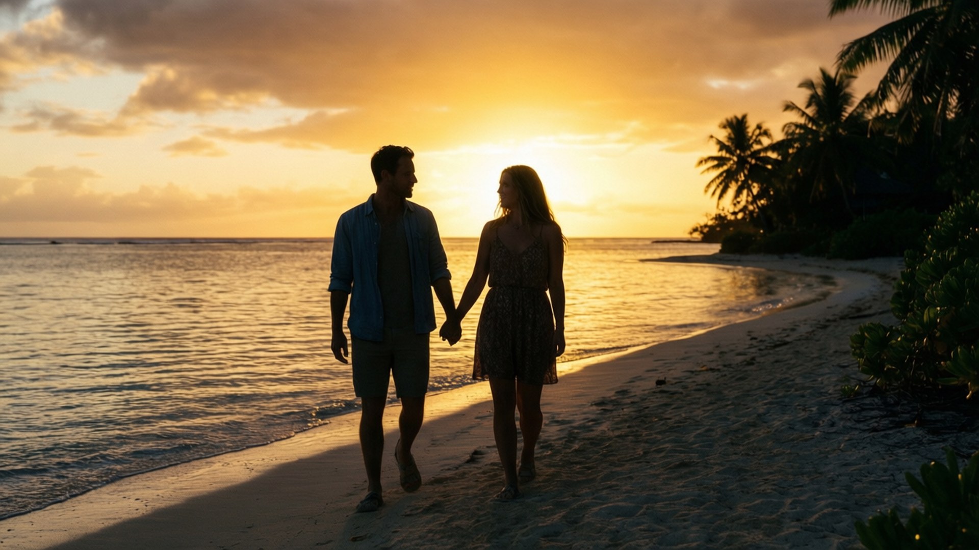 Huahine Sunset Stroll by Wallpapers.art Studio