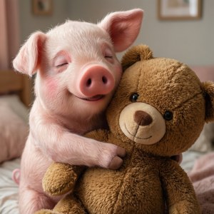 Hugging Bear Piglet
