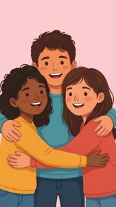 Hugging Friends Clipart