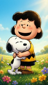 Hugging Snoopy