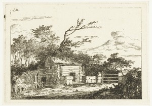 Huis op een erf met gesloten hek