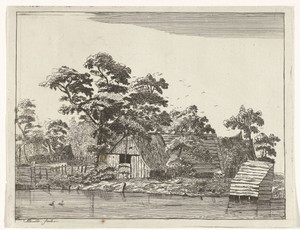 Huizen aan een vijver