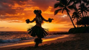Hula Dancer Sunset