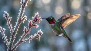 Hummingbird on Frost