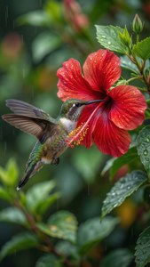Hummingbird on Hibiscus