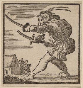 Hunchback Brandishing Two Swords