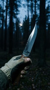 Hunting Knife in Forest