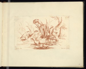 Hunting Scene with a Dog and Ducks
