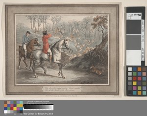 Hunting, Shooting, etc. [set of six]: 2. "Him from his craggy winding haunts unearth'd"
