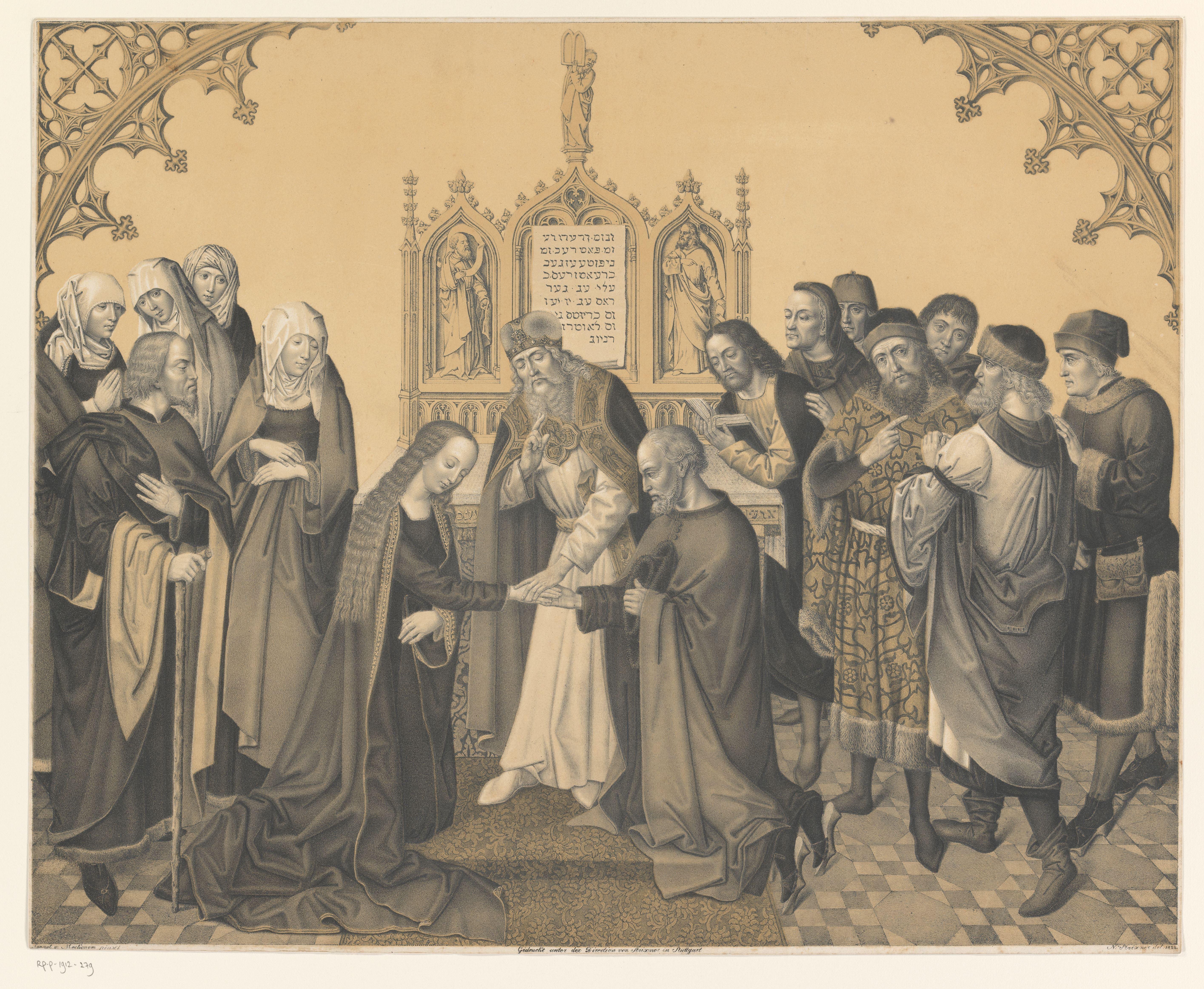 Huwelijk tussen Jozef en Maria by Johann Nepomuk Strixner