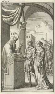 Huwelijksinzegening door een joodse priester