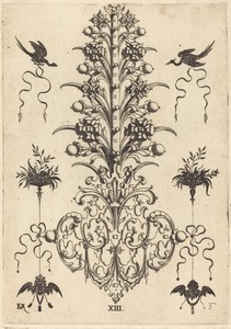 Hyacinth-Shaped Brooch with Birds at Top and Devil's- and Angel's-Head at Bottom