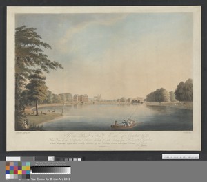 Hyde Park. View of the Serpentine River looking from Kensington Gardens