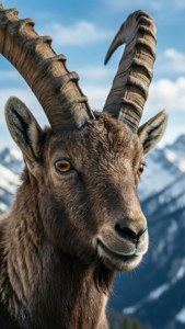 Ibex Close-Up Portrait