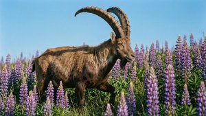 Ibex in Lupines