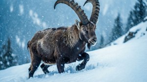 Ibex in Snowstorm