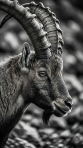 Ibex Portrait Mono
