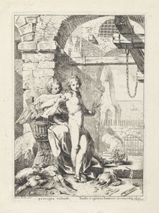 Icarus krijgt van Daedalus zijn vleugels aangezet