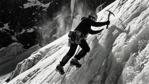 Ice Ascent in Monochrome