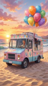 Ice Cream Truck Beach