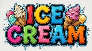 Ice Cream Typography Art