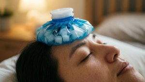 Ice Pack on Forehead
