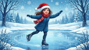 Ice Skating Christmas Girl