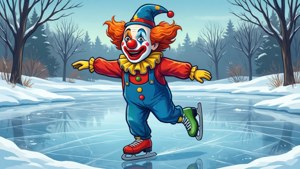 Ice Skating Clown