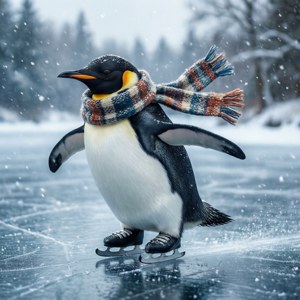 Ice Skating Penguin