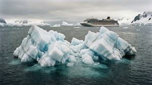 Icebergs and Cruise Ship
