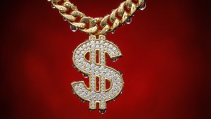 Iced Dollar Sign Gold Chain