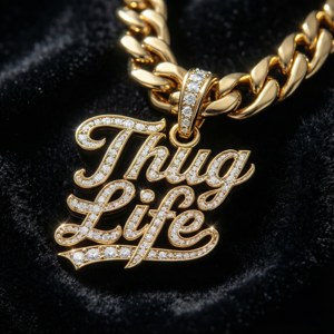 Iced Out Thug Life Pendant
