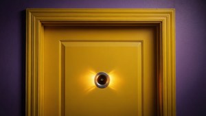 Iconic Yellow Peephole Close-Up