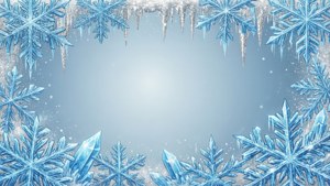 Icy Blue Snowflake Border