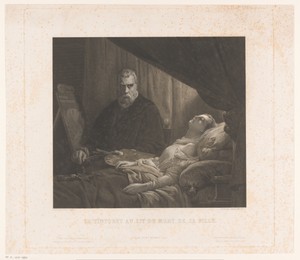 Il Tintoretto portretteert zijn dochter op haar sterfbed