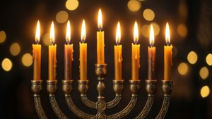 Illuminated Menorah Close-Up