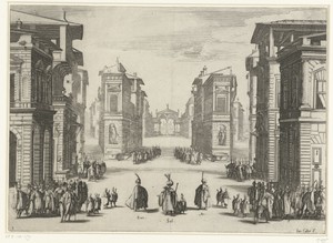 Illustratie bij de eerste acte van de tragedie 'Il Solimano'