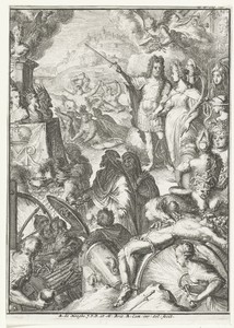 Illustratie voor deel 2 van 'Wilhem de Derde, door Gods genade, koningk van Engeland, Schotland, Vrankrijk en Ierland, beschermer des geloofs' van Lukas Rotgans