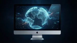 iMac Globe Wireframe