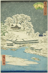 Imado Bridge and Matsuchi Hill (Imadobashi Matsuchiyama), from the series "Thirty-six Views of the Eastern Capital (Toto sanjurokkei)"