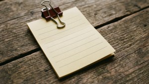 Index Card with Paperclip