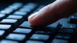 Index Finger on Keyboard