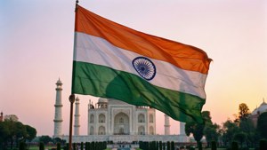 Indian Flag Taj Mahal