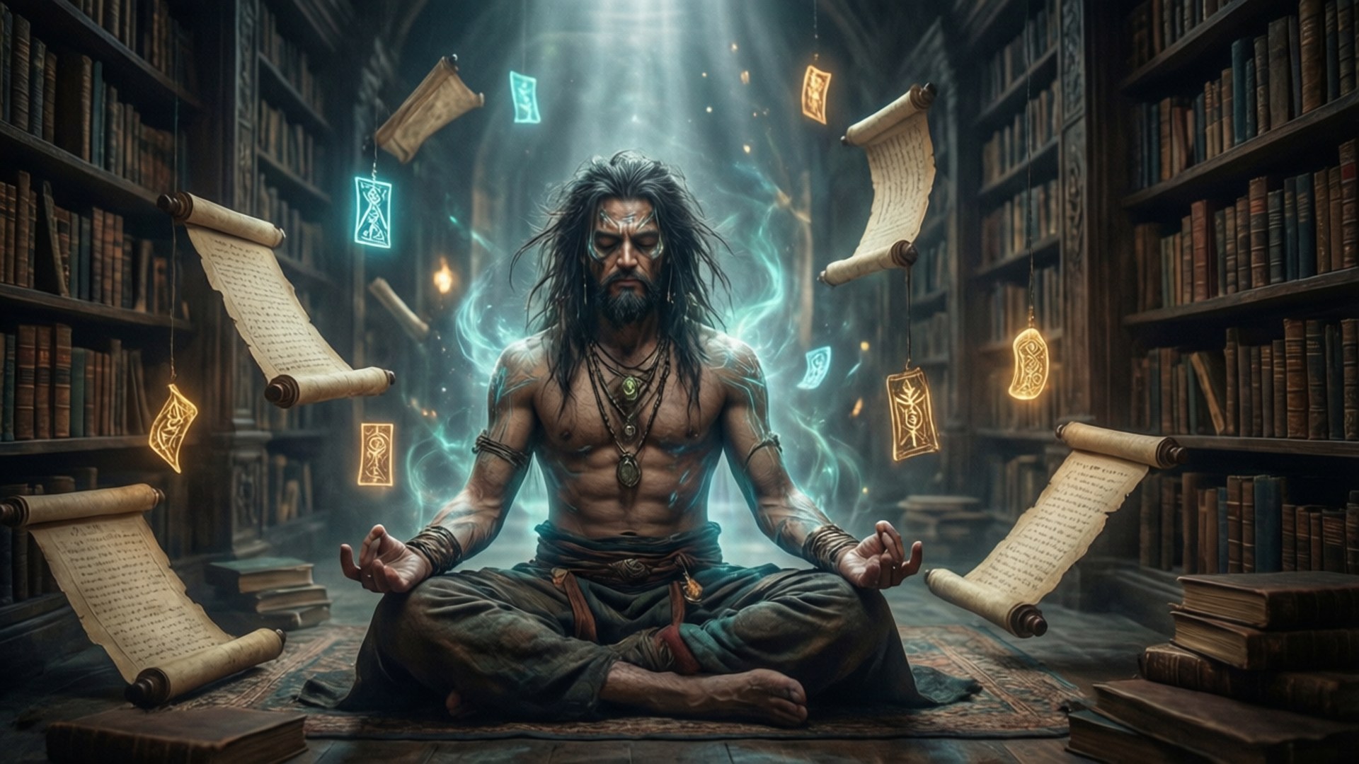 Infinite Library Meditation by Wallpapers.art Studio