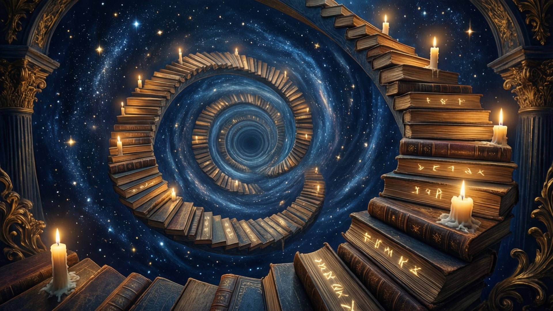 Infinite Staircase Vortex by Wallpapers.art Studio